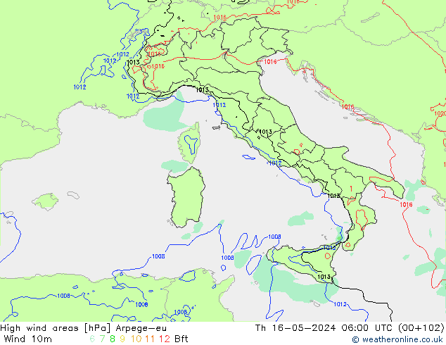 Windvelden Arpege-eu do 16.05.2024 06 UTC