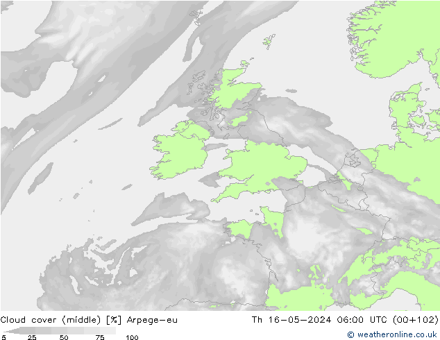 Bewolking (Middelb.) Arpege-eu do 16.05.2024 06 UTC
