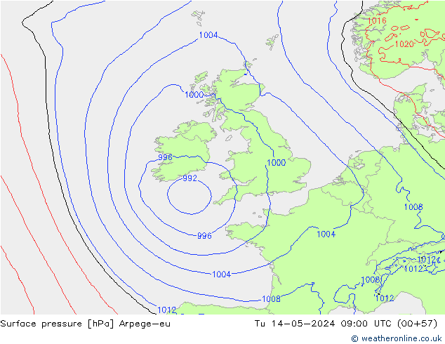 pression de l'air Arpege-eu mar 14.05.2024 09 UTC