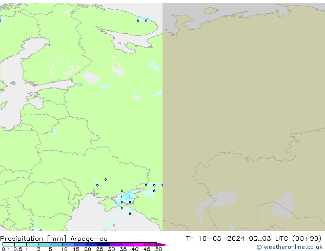 Precipitation Arpege-eu Th 16.05.2024 03 UTC