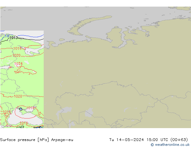 Yer basıncı Arpege-eu Sa 14.05.2024 15 UTC