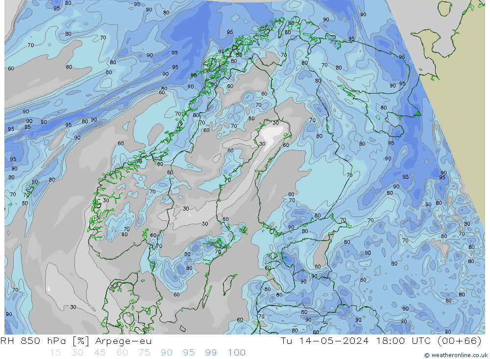 RV 850 hPa Arpege-eu di 14.05.2024 18 UTC