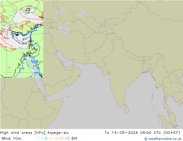 High wind areas Arpege-eu  14.05.2024 09 UTC