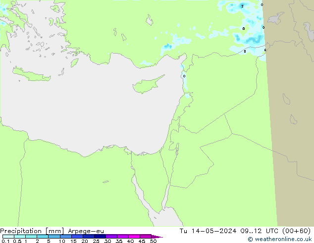 Precipitation Arpege-eu Tu 14.05.2024 12 UTC