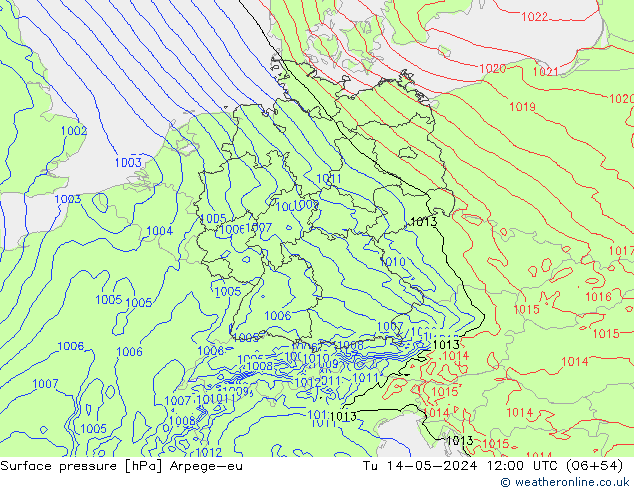 ciśnienie Arpege-eu wto. 14.05.2024 12 UTC