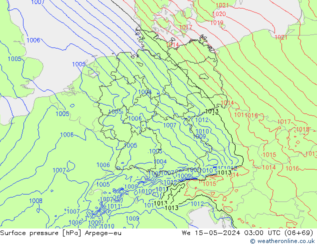 ciśnienie Arpege-eu śro. 15.05.2024 03 UTC