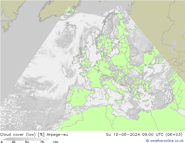 nízká oblaka Arpege-eu Ne 12.05.2024 09 UTC