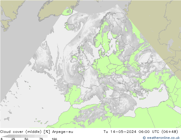 Bulutlar (orta) Arpege-eu Sa 14.05.2024 06 UTC