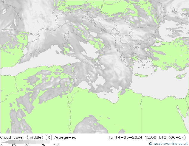 zachmurzenie (środk.) Arpege-eu wto. 14.05.2024 12 UTC