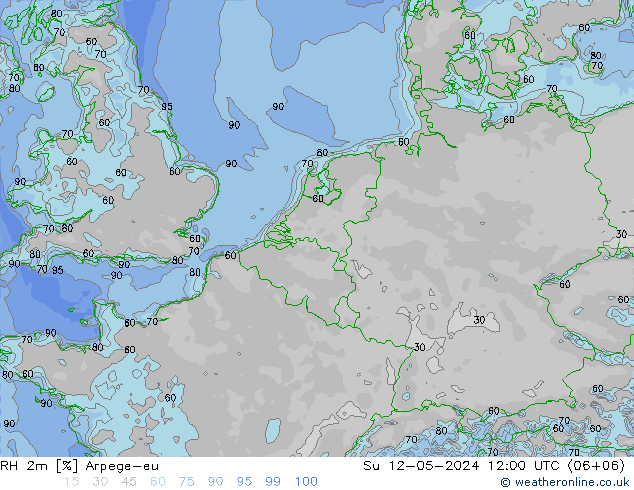 RH 2m Arpege-eu So 12.05.2024 12 UTC