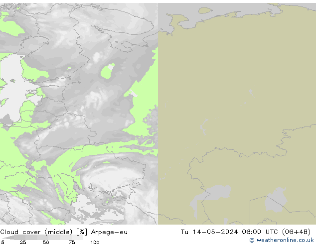 Bewolking (Middelb.) Arpege-eu di 14.05.2024 06 UTC