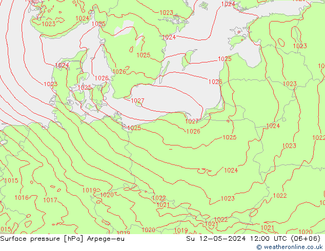 pressão do solo Arpege-eu Dom 12.05.2024 12 UTC