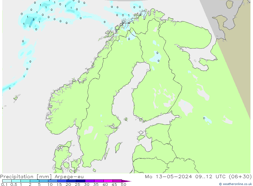 Yağış Arpege-eu Pzt 13.05.2024 12 UTC
