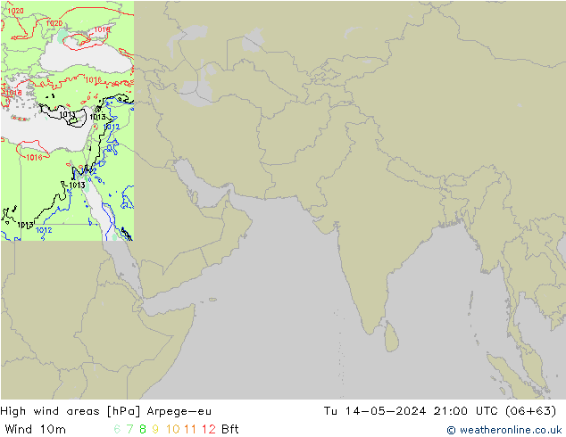 High wind areas Arpege-eu Út 14.05.2024 21 UTC
