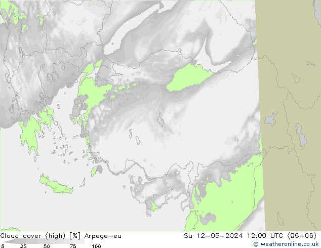 Bulutlar (yüksek) Arpege-eu Paz 12.05.2024 12 UTC