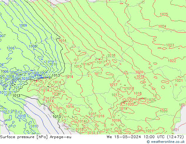 Atmosférický tlak Arpege-eu St 15.05.2024 12 UTC