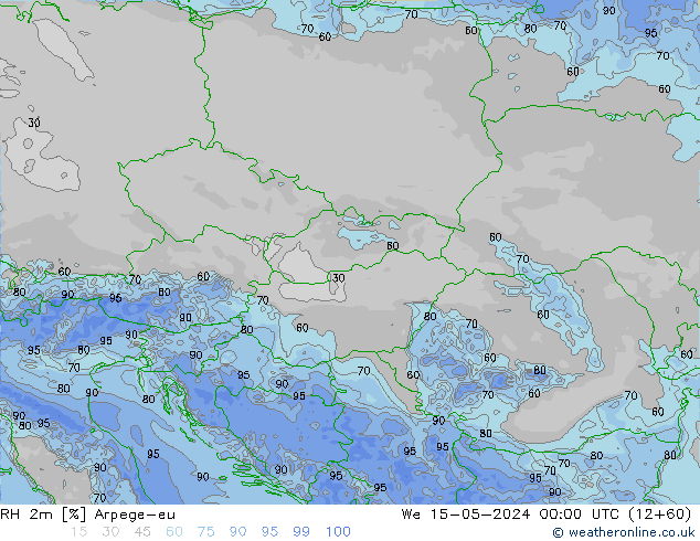 RH 2m Arpege-eu  15.05.2024 00 UTC