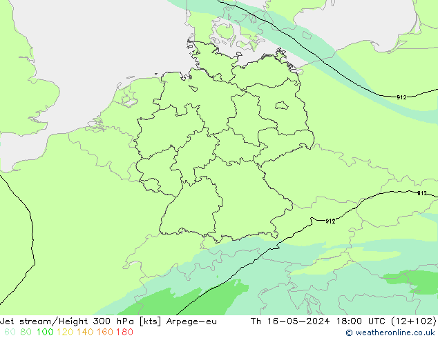 Prąd strumieniowy Arpege-eu czw. 16.05.2024 18 UTC