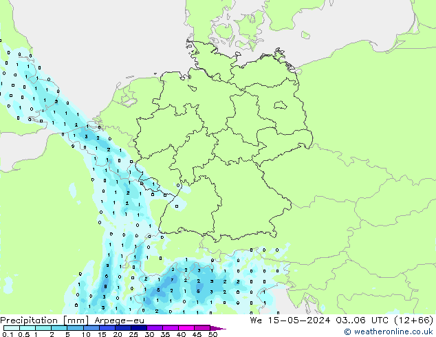 Yağış Arpege-eu Çar 15.05.2024 06 UTC