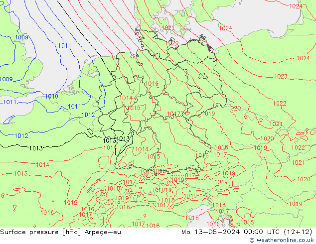 pression de l'air Arpege-eu lun 13.05.2024 00 UTC