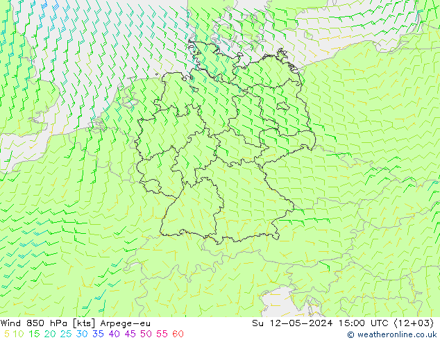 风 850 hPa Arpege-eu 星期日 12.05.2024 15 UTC