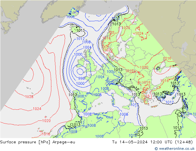 Luchtdruk (Grond) Arpege-eu di 14.05.2024 12 UTC