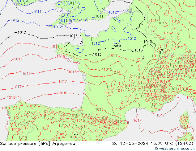 Bodendruck Arpege-eu So 12.05.2024 15 UTC