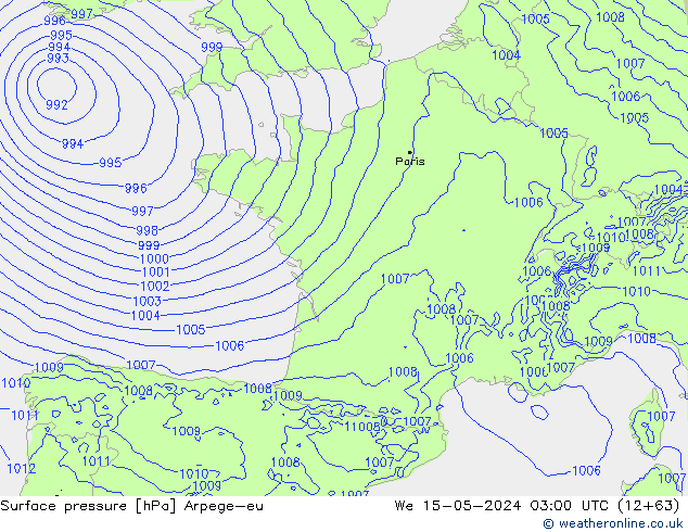 ciśnienie Arpege-eu śro. 15.05.2024 03 UTC