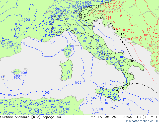 приземное давление Arpege-eu ср 15.05.2024 09 UTC
