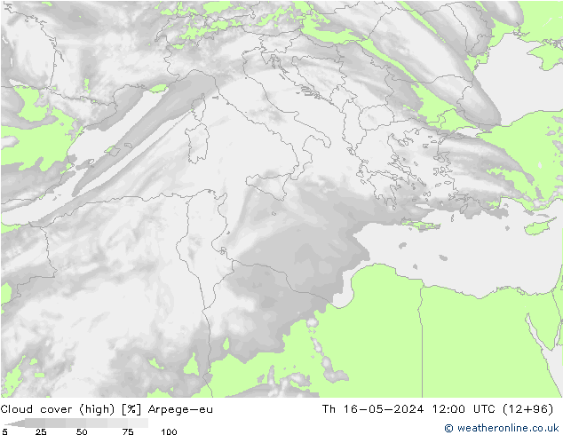 zachmurzenie (wysokie) Arpege-eu czw. 16.05.2024 12 UTC