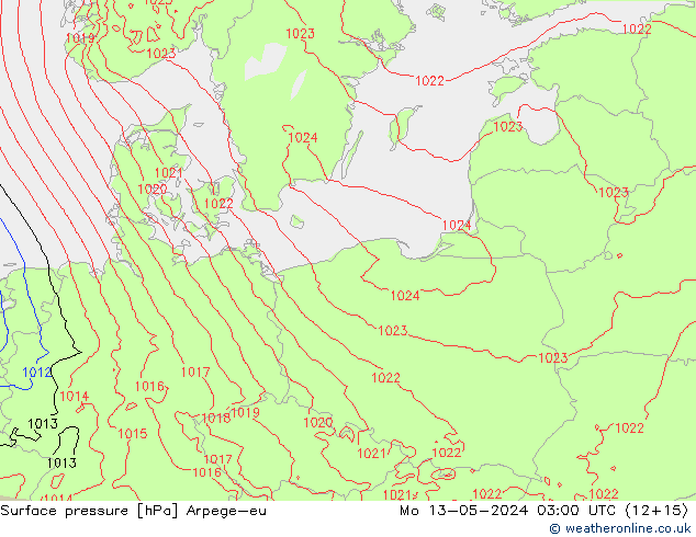ciśnienie Arpege-eu pon. 13.05.2024 03 UTC
