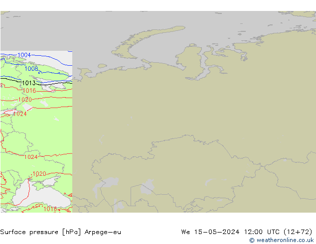 Surface pressure Arpege-eu We 15.05.2024 12 UTC