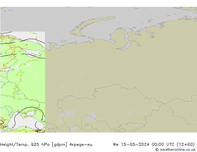Hoogte/Temp. 925 hPa Arpege-eu wo 15.05.2024 00 UTC