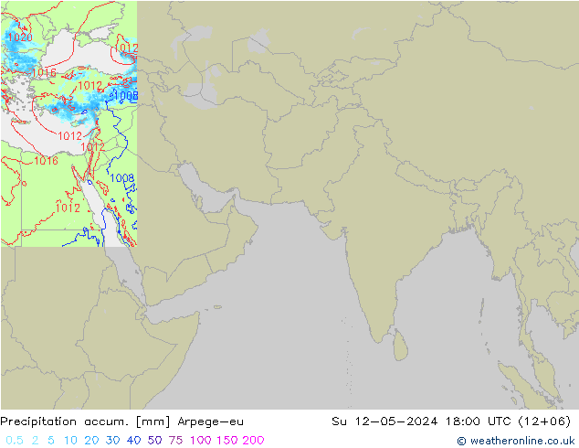Precipitation accum. Arpege-eu 星期日 12.05.2024 18 UTC