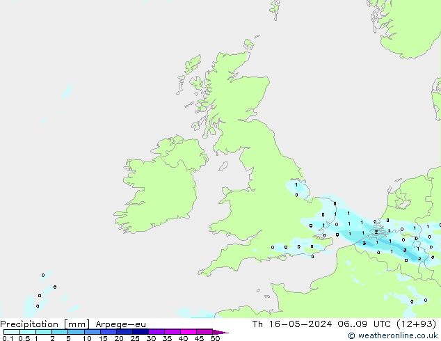 Precipitation Arpege-eu Th 16.05.2024 09 UTC
