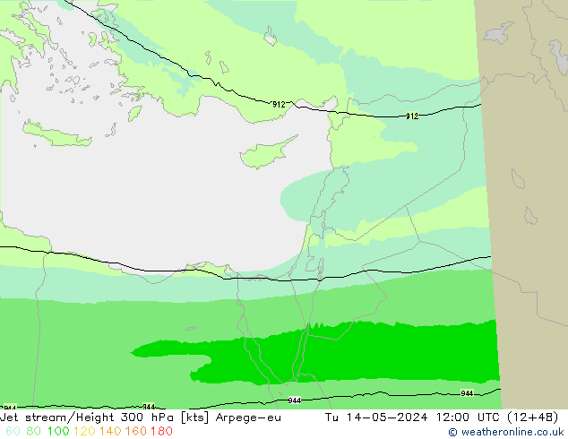 Prąd strumieniowy Arpege-eu wto. 14.05.2024 12 UTC