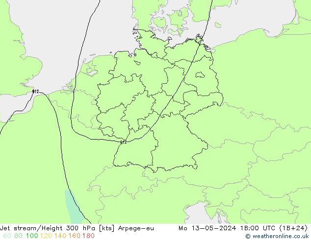 高速氣流 Arpege-eu 星期一 13.05.2024 18 UTC