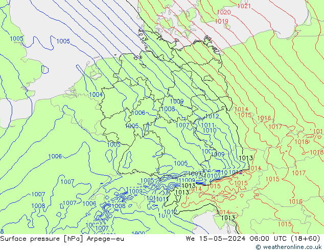 pressão do solo Arpege-eu Qua 15.05.2024 06 UTC