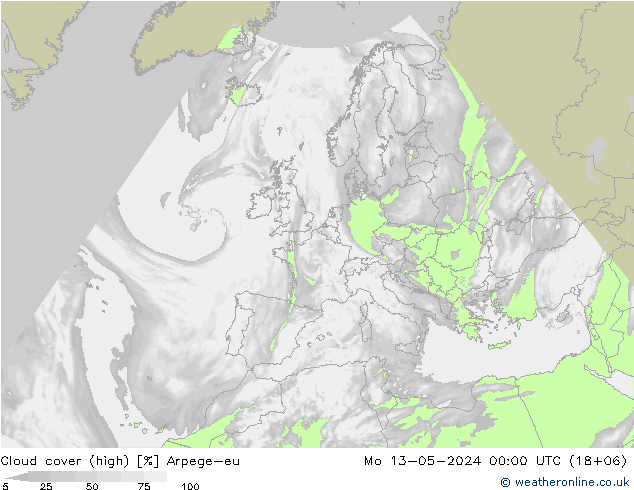 Bulutlar (yüksek) Arpege-eu Pzt 13.05.2024 00 UTC