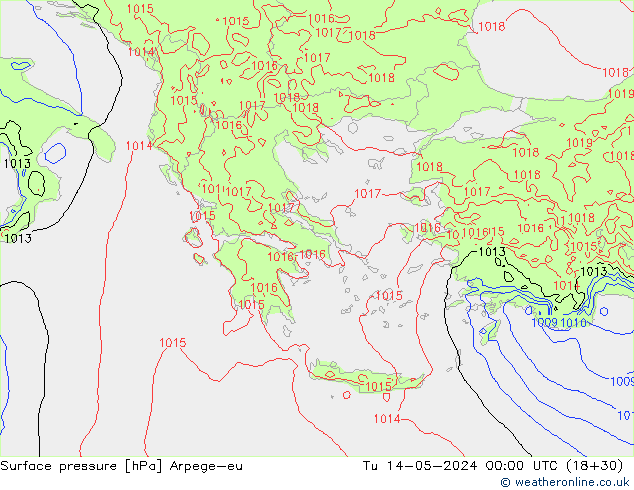 ciśnienie Arpege-eu wto. 14.05.2024 00 UTC
