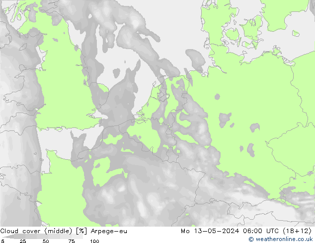 Bewolking (Middelb.) Arpege-eu ma 13.05.2024 06 UTC