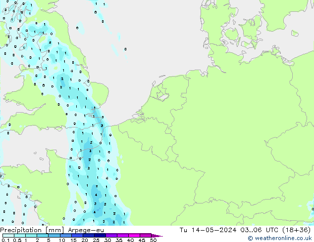Niederschlag Arpege-eu Di 14.05.2024 06 UTC