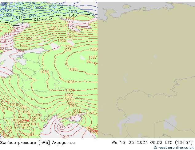 Surface pressure Arpege-eu We 15.05.2024 00 UTC