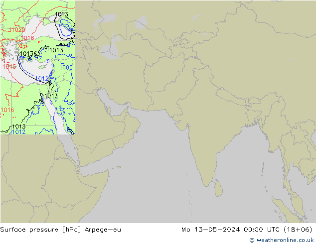 地面气压 Arpege-eu 星期一 13.05.2024 00 UTC