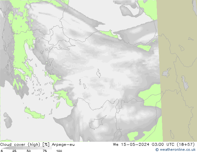 Nuages (élevé) Arpege-eu mer 15.05.2024 03 UTC
