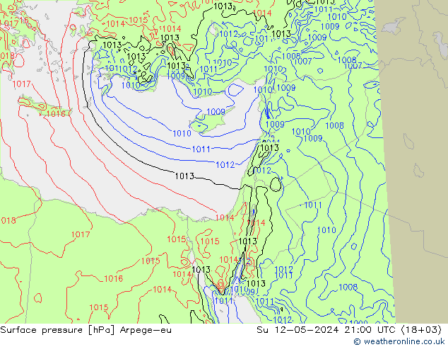 Surface pressure Arpege-eu Su 12.05.2024 21 UTC