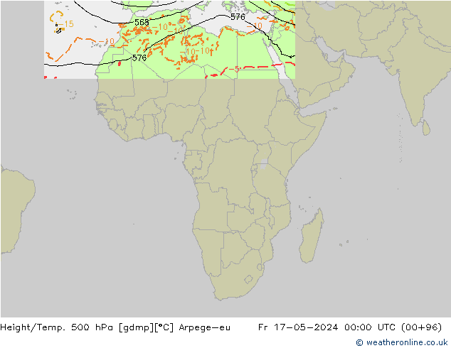 Height/Temp. 500 hPa Arpege-eu Fr 17.05.2024 00 UTC
