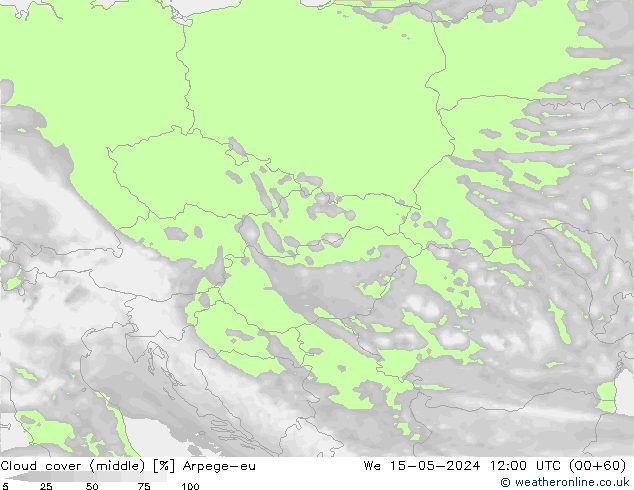 Nuages (moyen) Arpege-eu mer 15.05.2024 12 UTC