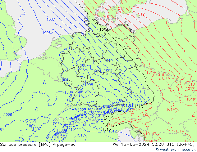 pressão do solo Arpege-eu Qua 15.05.2024 00 UTC