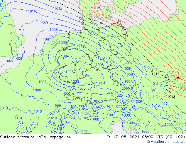 Luchtdruk (Grond) Arpege-eu vr 17.05.2024 06 UTC